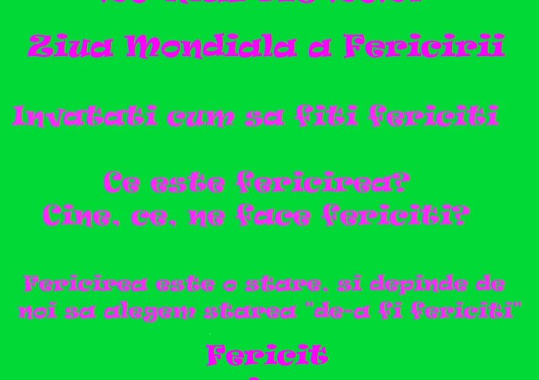 Ziua Mondiala a Fericirii